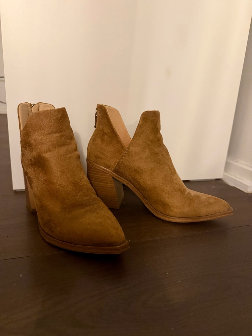 Amazon Suede Ankle Booties in Brown